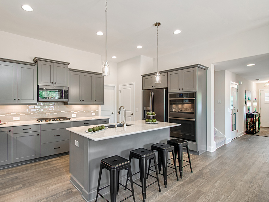 Dramatic flooring in the Ashton model home at Westbrook